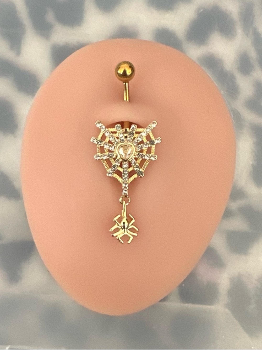 Belly Ring Barbell New Rhinestone Spiderweb Heart Body Jewelry